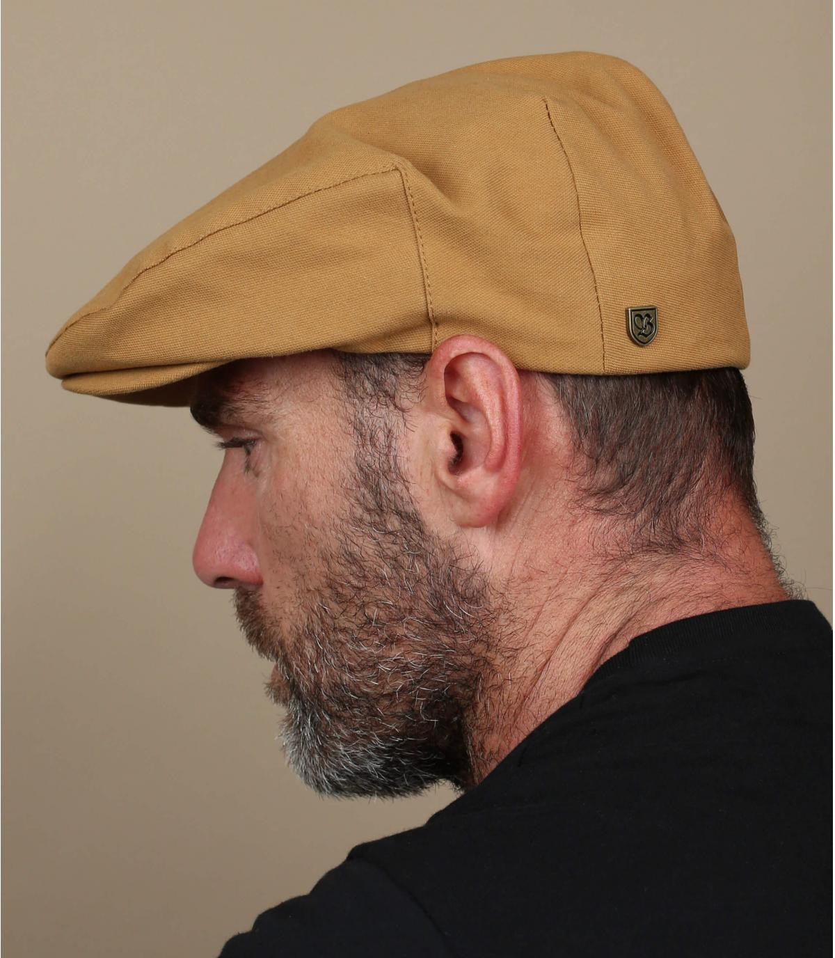 Brixton yellow flat cap Barrel dark mustard